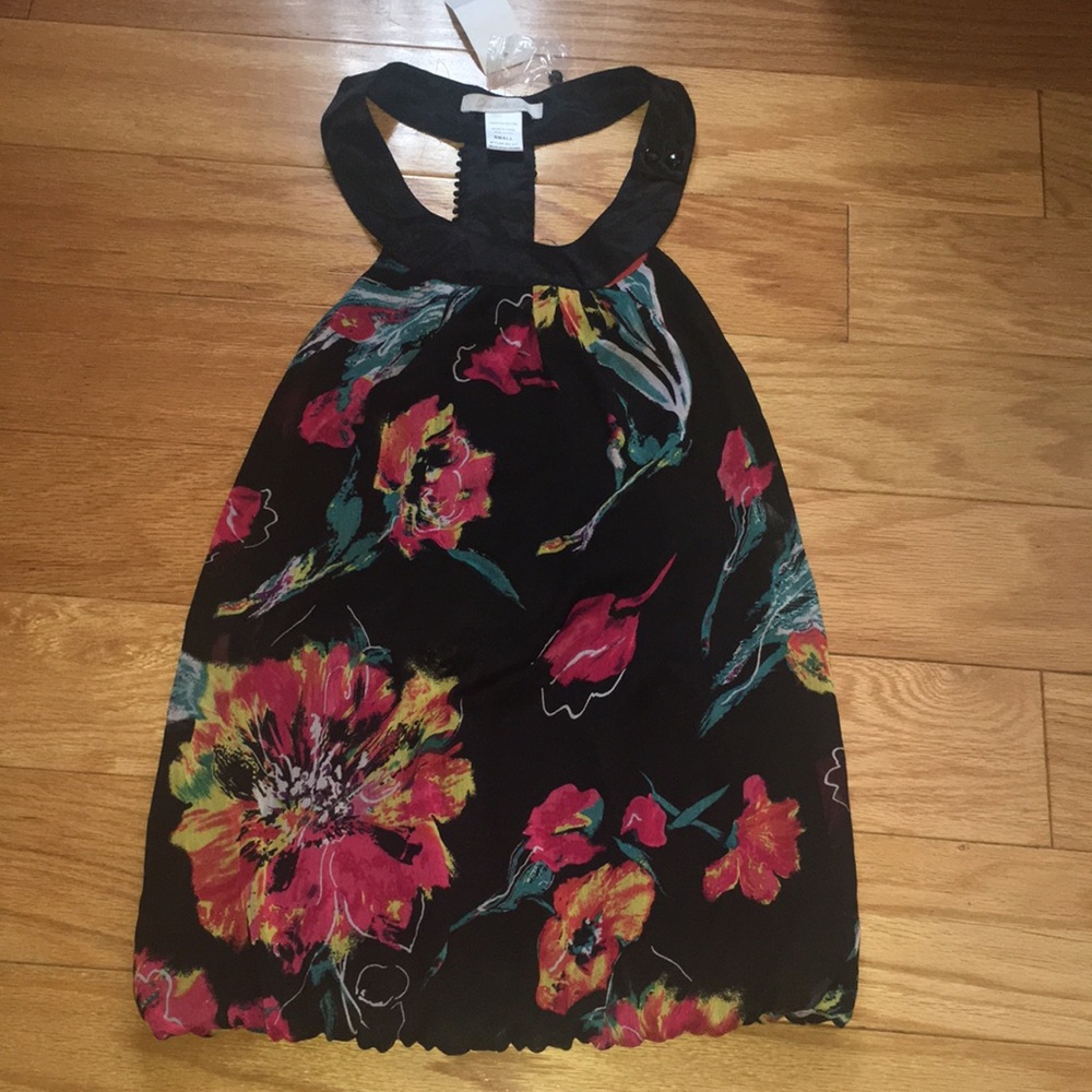 Floral scoop neck party top